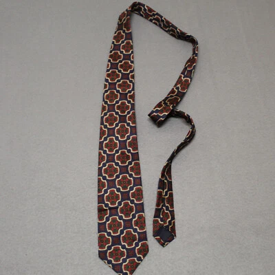 ВИНТАЖНЫЙ мужской галстук Abercrombie Fitch Tie A&F шелк сделано в США шелковый вырез в полоску - Изображение 1 из 4