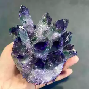 300 g + Nuevo hallazgo Púrpura Fantasma Cuarzo Cristal Racimo Espécimen Mineral Gema - Imagen 1 de 13