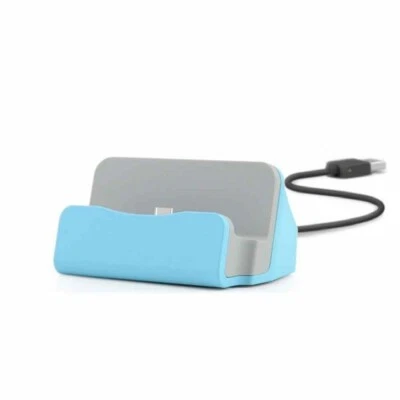 Dockingstation Sync Lade Dock Tischladestation für Micro USB Smartphones Blau  - Bild 1 von 2