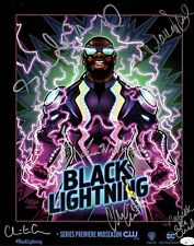Black Lightning Cast Autographed 12X15 Poster 6 Autos Williams Adams Akil JSA