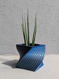 Curvy Modern Succulent Vase - 3D Printed - Picture 1 of 3