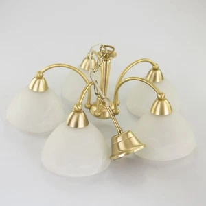 Honsel pendant light/ceiling lamp-brass-5-burner-E 14-ø approx. 50 cm - Picture 1 of 2