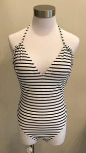Costume da bagno nuovo con etichette JCrew $118 con volant e supporto misto righe bretoni taglia 8 G2792 - Foto 1 di 3