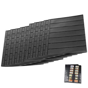 10X Double Sided Stamp Album Stock Pages Sheets with 9 Binder Holes 7 Strips UK - Picture 1 of 9