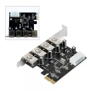 PCI-E Express to 4 Port USB 3.0 Expansion Card Adapter 1 to 4 PCIE Splitters jEG - Picture 1 of 10