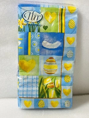 Пасхальное гостевое полотенце бумажные салфетки пасхальные яйца и сердца 16 штук НОВЫЕ - Изображение 1 из 4