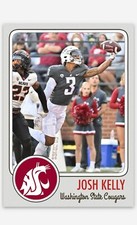 Josh Kelly NMT Custom Art College Football Card! Washington State Cougars!