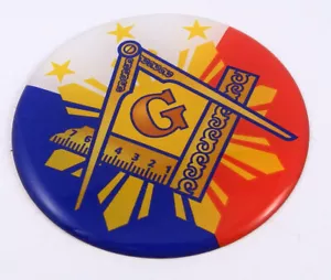 Mason Masonic Philippines Round domed decal emblem Car bike 3d sticker 2.44" - Foto 1 di 3