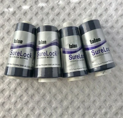  4 TALON SureLock For Overlock Machines #424 Navy 3000 Yards Spun Polyester - Image 1 of 4