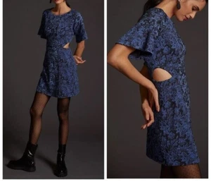 NWT Anthropologie Jacquard Cutout Mini Dress 6 $140 - Picture 1 of 12