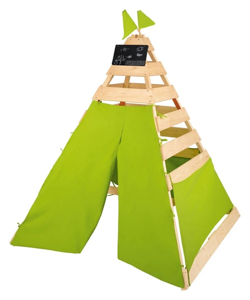 Playtive Spielzelt Tipi 391882 Kinderzelt Zelt Outdoorzelt aus Echtholz Tipi