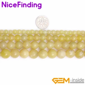 Natural Light Yellow Lemon Stone Round Beads For Jewelry Making Strand Bulk Lot - Picture 1 of 30