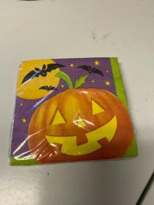 Party Creations Pumpkin Shine Bats Beverage Napkins 16ct New!!! - Image 1 of 2