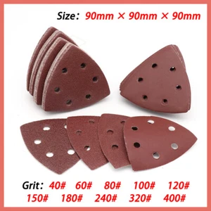 40~400 grana 90*90*90 mm triangolo levigatrice mouse tamponi dischi abrasivi fogli carta vetrata - Foto 1 di 4