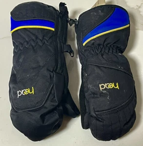 HEAD~Black w/ Blue & Yellow DUPONT SORONA Child SNOW MITTENS~Kids Sz Small~LN - Picture 1 of 3