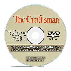 The Craftsman Magazine 183 Issue Collection, Gustav Stickley House Plans DVD V77 - Picture 1 of 12