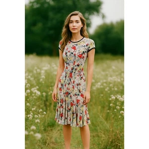 ERDEM geblümtes ausgestelltes Midikleid Damengröße 4 - Bild 1 von 11