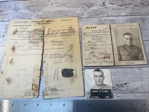 CARTA D'IDENTITÀ ORIGINALE WWI USAS AEF PILOT AVIATOR FRANCE PLUS - Foto 1 di 4