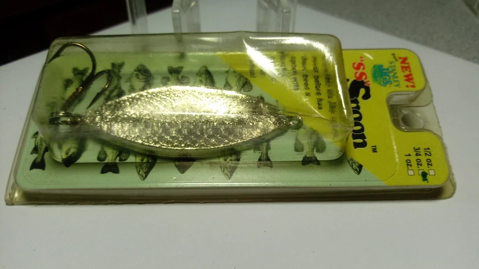 STANLEY JIGS CO. =DE COLECCIÓN==RARO=="CUCHARA SS", 3/4 OZ, PLATA, NUEVO EN PAQUETE SIN ABRIR. Foto 1 de 4
