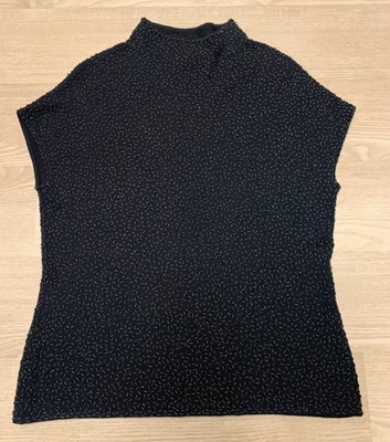 Classiques Entier черный шерсти мериноса бисером насмешливый шеи свитер - без рукавов L - Изображение 1 из 4