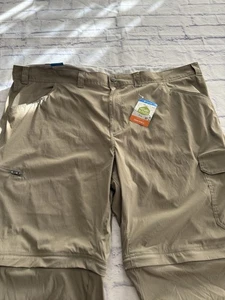Columbia Pants Men’s 50x32 Khaki Silver Ridge Convertible Omni Shade Nylon NWT - Picture 1 of 15
