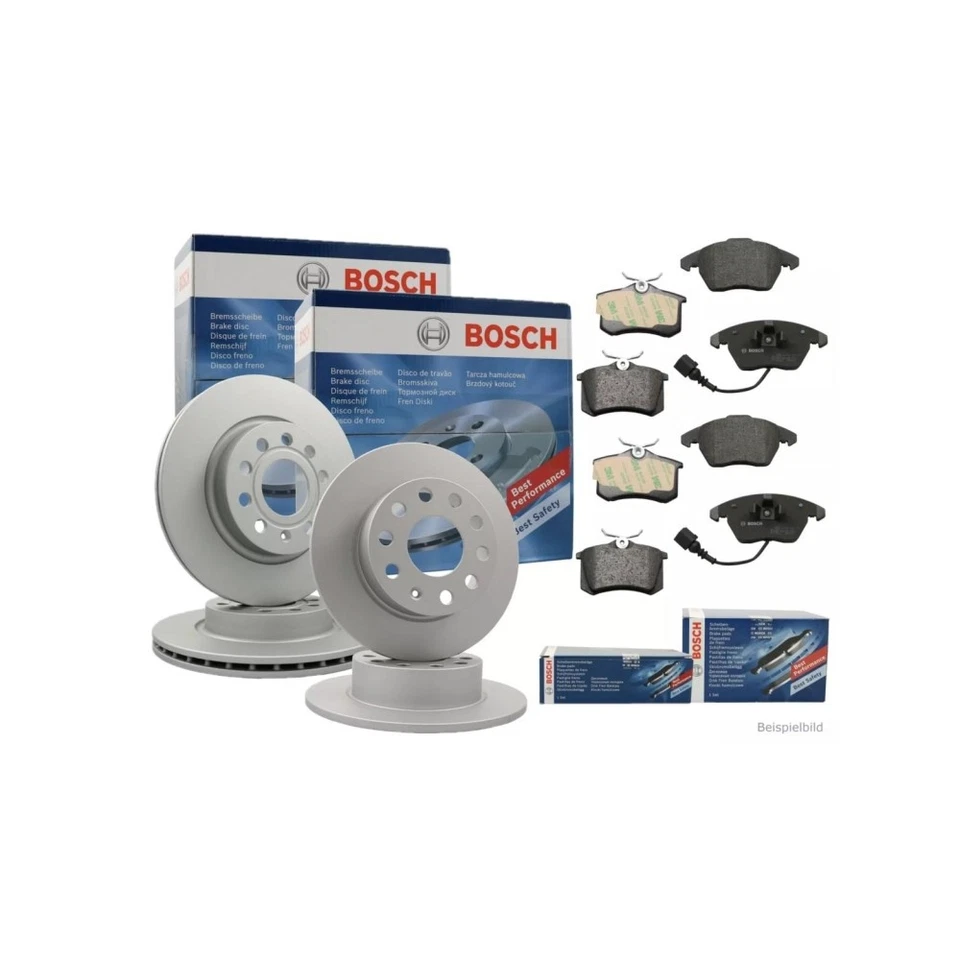 BOSCH Bremsenset vorne + hinten Bremsscheiben + Bremsbeläge VW - Bild 1 von 4
