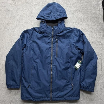 Открытый жизни куртка мужская XL синий с капюшоном изолированная зимняя парка пальто полный молнии - Изображение 1 из 4