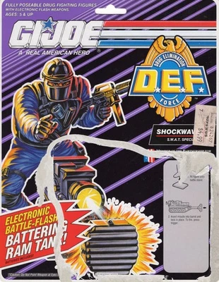 Tarjeta de archivo Shockwave V3 vintage GI Joe reverso completo sin cortar 1992 DEF ARAH 90s Foto 1 de 2