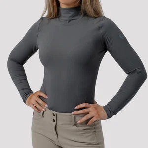 Chloe High Collar Technical Top - Slate - Picture 1 of 3