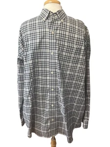 L.L. BEAN Freizeit Button Down Hemd XL schwarz creme kariert faltenfrei - Bild 1 von 6