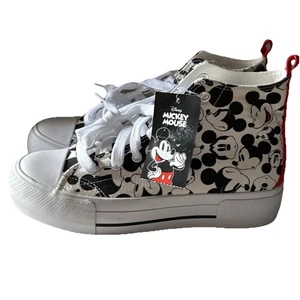 Disney Mickey Mouse hohe Sneakers – schwarz, weiß und rot Damen 7 neu - Bild 1 von 8