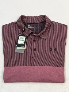 Under Armour UA Vanish Seamless Blocked Golf Polo Shirt Light Maroon Large NWT - Picture 1 of 11