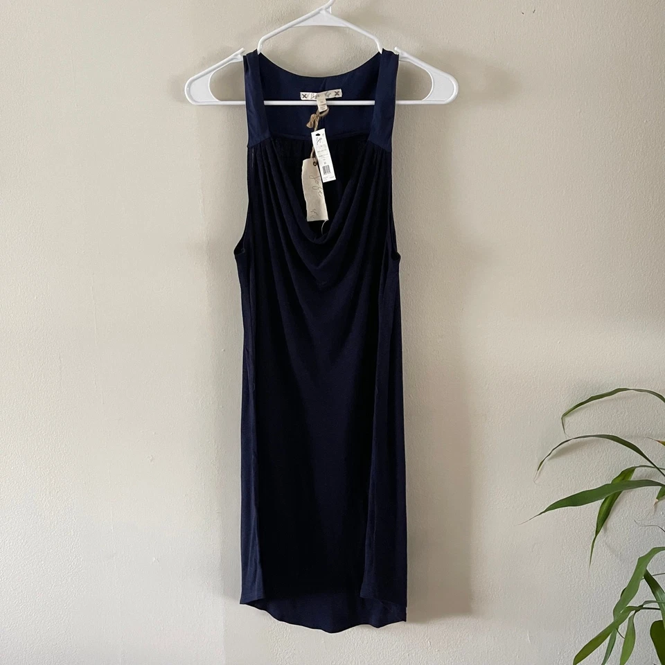Soft Joie Ellea Linen Blend Tank Dress Womens Medium Blue Silk Casual - NO BELT - Image 1 of 4