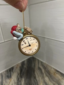 Orologio notturno Hallmark Keepsake ornamento 1998 mouse su orologio/orologio con scatola - Foto 1 di 7