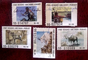 5 Idaho Archery Hunting Stamps  Lot#92z - Picture 1 of 1