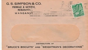 1937 NZ G.S.Simpson & Co Commercial Cover - Foto 1 di 2