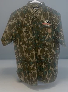 GameKeeper Mossy Oak Properties Camo Rip Stop Button Down Shirt Sleeve Shirt Lg - Picture 1 of 8