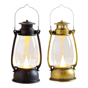 LED Retro Outdoor Camping Kerosene Lamp Portable Lantern Oil Lamp Style Vintage - Picture 1 of 13