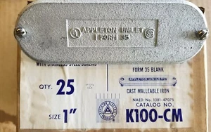 K100CM APPLETON 1" COPRICONDUTTORE MALLEABILE SCATOLA DA 25 - Foto 1 di 1