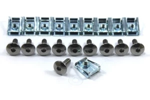 10 piezas m6 6 mm sartén perno de vientre kit de carenado pernos de acero inoxidable y clips de resorte - Imagen 1 de 5