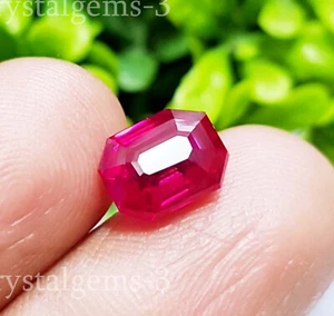 Anello a forma di ottagono rubino rosso naturale certificato 3,85 carati dimensioni pietra preziosa sciolta - Foto 1 di 7
