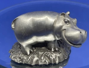 Vintage 1977 Hallmark Little Gallery ~ Fine Pewter ~ Hippo Figurine - Picture 1 of 10