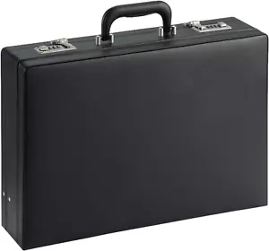 Nuevo Maletín Hombre Estuche de Transporte Negro Vinilo Combinación Cerradura Mensajero Negocios - Imagen 1 de 11