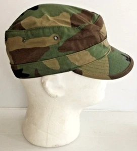 UNISSUED USGI WOODLAND CAMO ARMY HOT WEATHER BDU CAP (7 1/4) - Picture 1 of 9