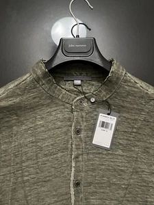 John Varvatos Collection Luxury Shirt - Linen - Band Collar - Turtle - $298 NWT - Picture 1 of 14