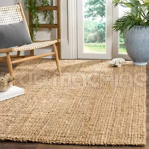 MORAINE NATURAL BEIGE NATURAL CHUNKY JUTE FLATWEAVE FLOOR RUG 150x220cm **NEW** - Picture 1 of 6