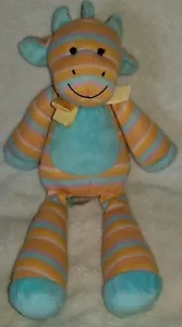 Plush Knit Giraffe Toys R Us Animal Alley Orange Blue Stripes 2008 Geoffrey - Picture 1 of 2