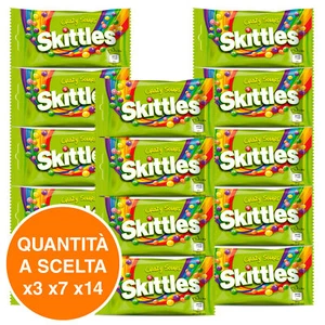 Skittles Crazy Sours Caramelle Colorate Miste Frutta e Zucchero Gusto Aspro 38g - Foto 1 di 4