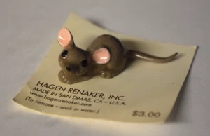 Pensionierte kleine Hagen Renaker Papa Maus Artikel #00358 (auf Karte) - Bild 1 von 2