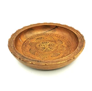 Hand Carved Wooden Wall Plate, bohemian  decor, french vintage - Picture 1 of 6